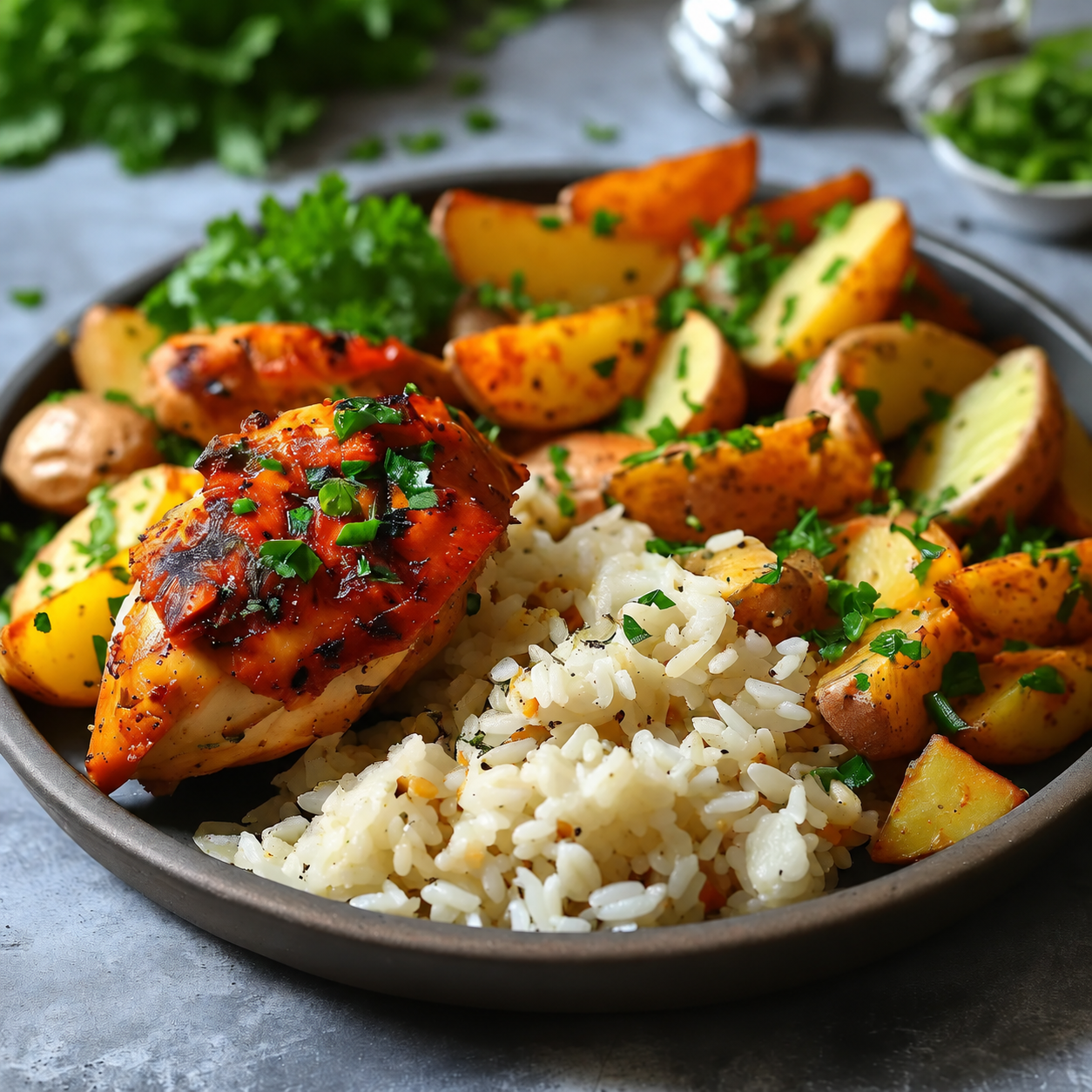 Restaurant-prepared jerk chicken meal